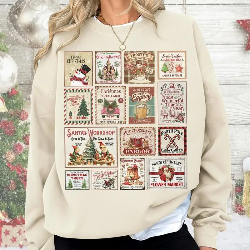 Comfort Colors Vintage Christmas Shirt Womens Christmas Vibes Shirt Christmas Stamps TShirt Retro Holiday Party Tee Festive Christmas Tee 08