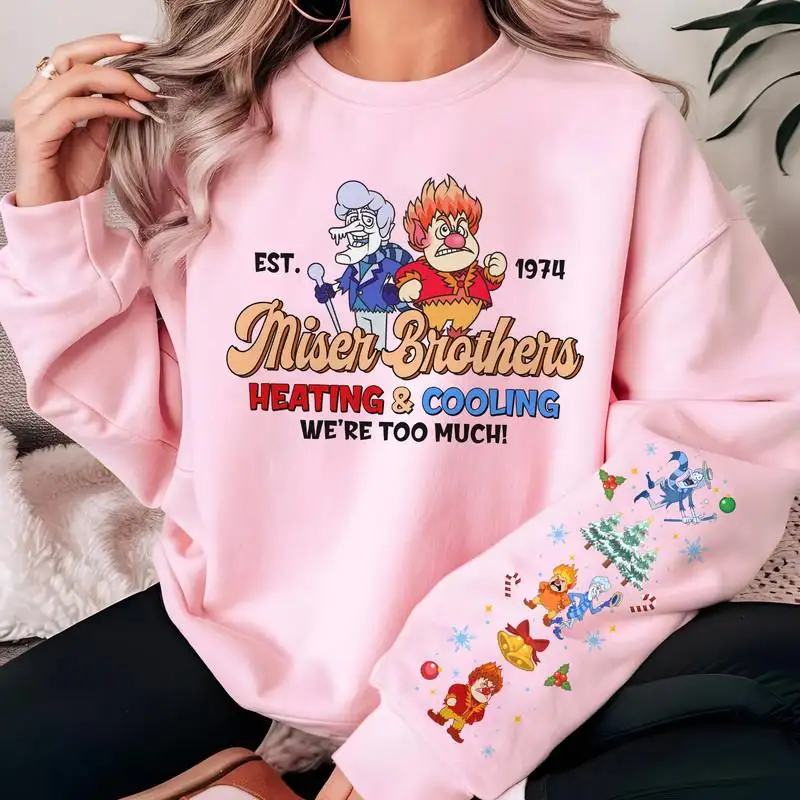 Miser Brothers Heating And Cooling Sweatshirt, Miser Brothers Xmas Tee, Heat And Snow, Snow Heat Miser Gift, Miser Brothers Too Much Shirt