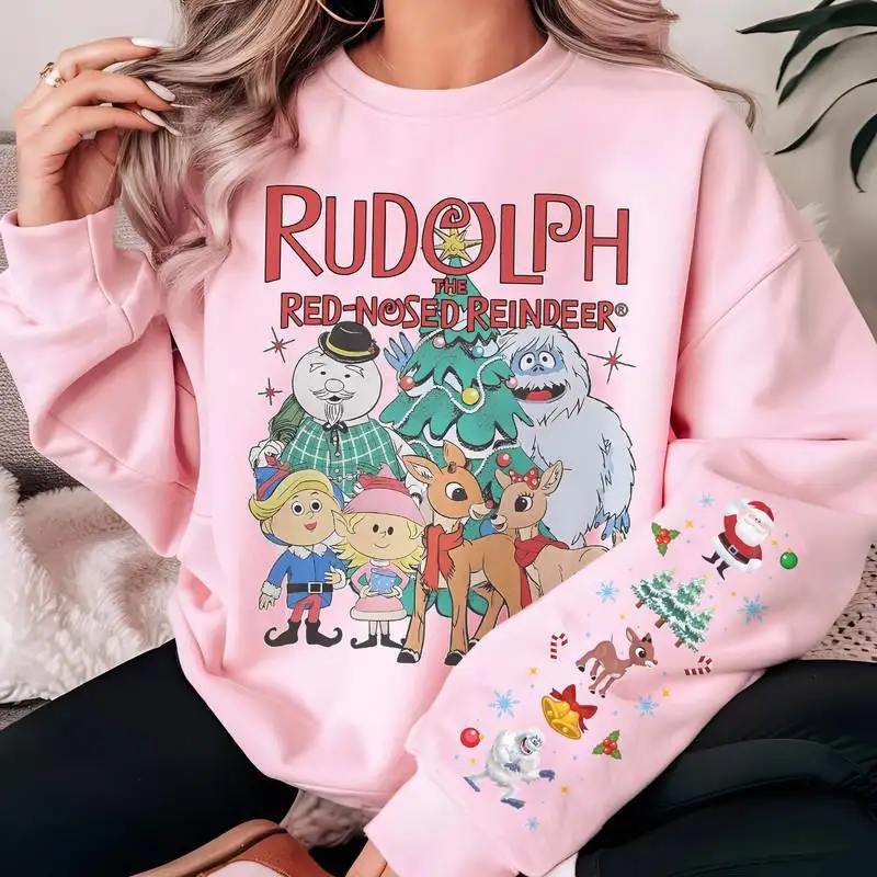 Rudolph the Red-Nosed Reindeer Sweatshirt, Christmas Matching Shirt 38, Rudolph Christmas Shirt, Santa Reindeer Shirt, Red Nosed Reindeer