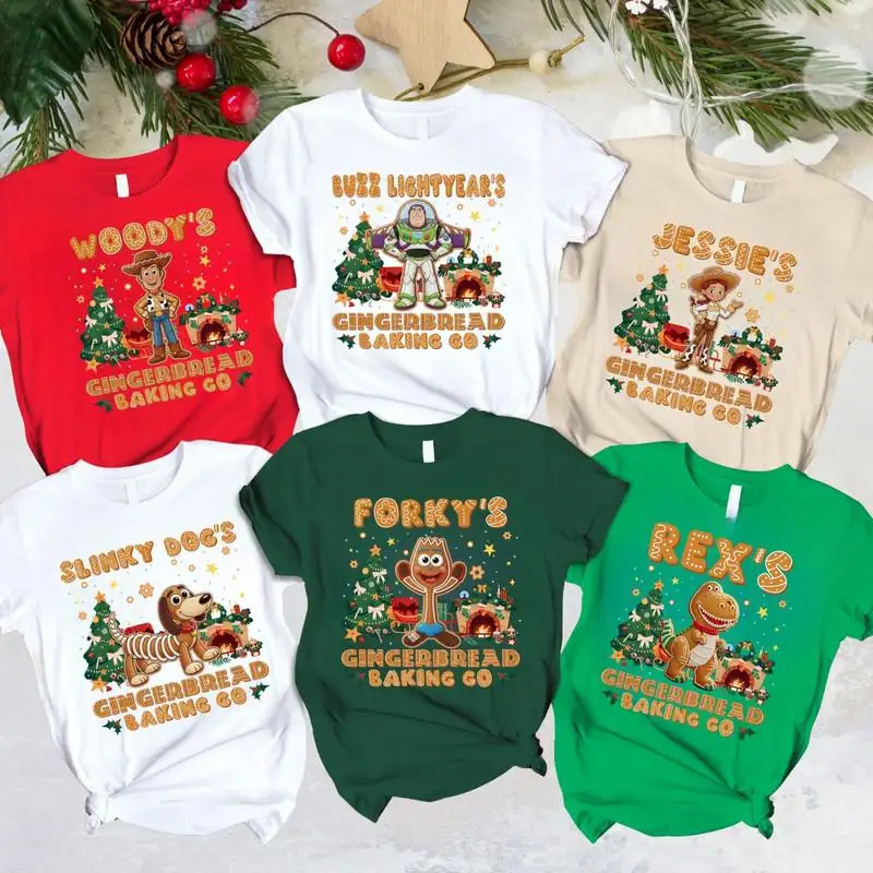 Custom Disneyland All Characters Baking Co Gingerbread Bakery Christmas Shirt Toy Story Gingerbread Christmas Shirt Family Matching Xmas Tee
