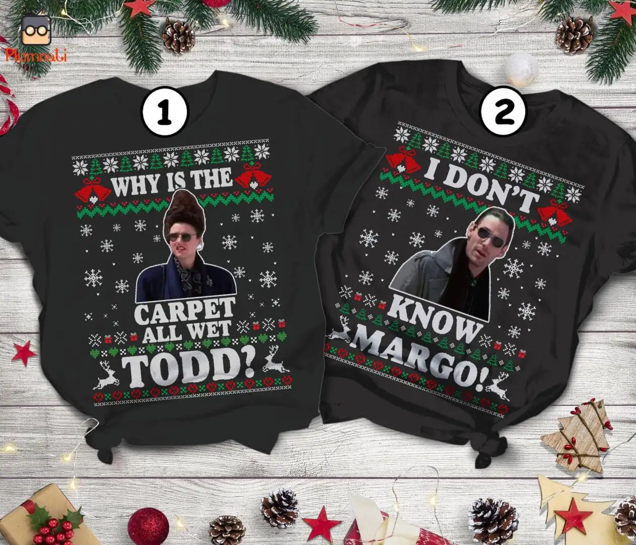 National Lampoons Christmas Vacation Ugly Sweater, Why's The Carpet Wet Todd, Todd And Margo Shirt, Christmas Couple Matching Shirt