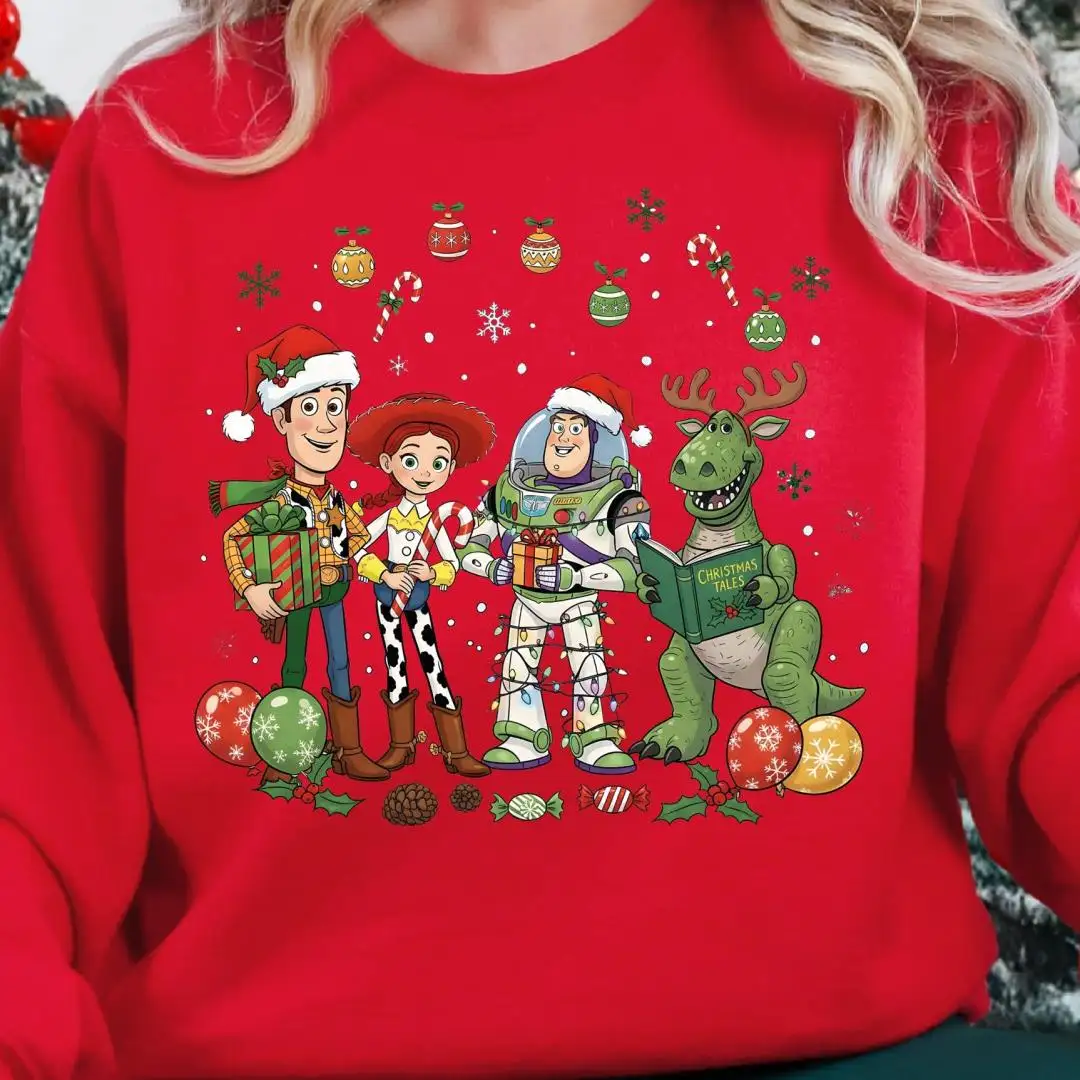 Toy Story Jessie Woody Buzz Rex Christmas Shirt, Walt Disney World Toy Story Christmas Sweatshirt, Disney Merry Christmas Toy Story Sweater