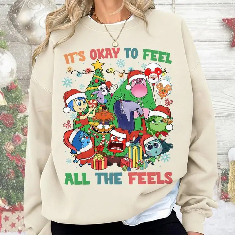 Disneyland Inside Out Christmas Comfort Colors Shirt, Disneyland Family Shirt 02, Inside Out Movie Shirt, It's Okay To Feel All The Feels