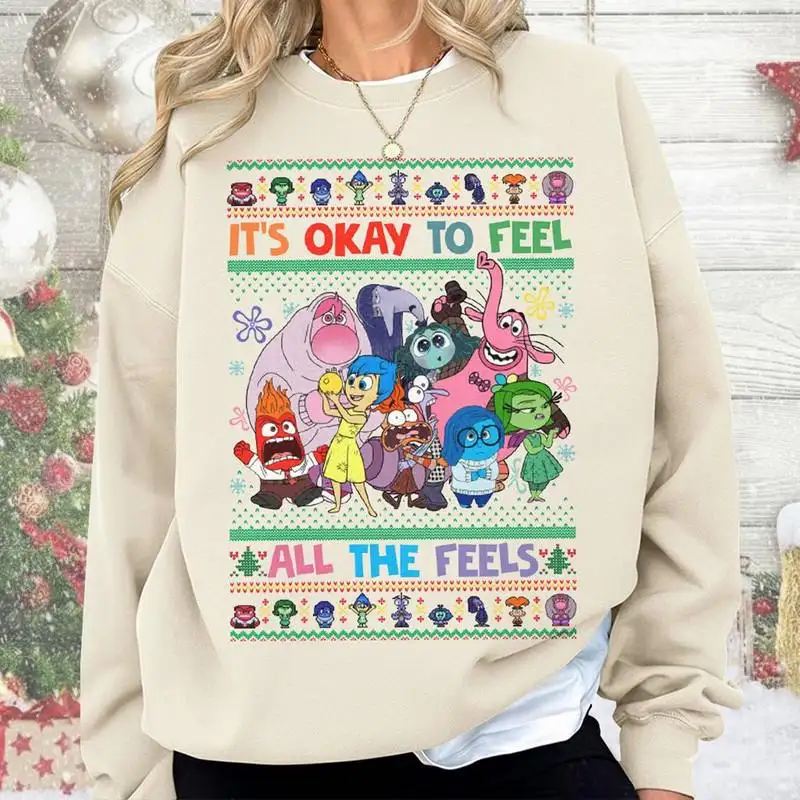 Disneyland Inside Out Christmas Ugly Christmas Shirt, It's Okay To Feel All The Feels Shirt, Inside Out Movie Shirt, Disneyland Family Shirt