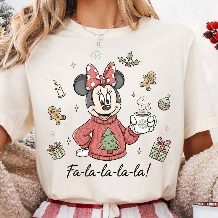 Minnie Fa La La La Christmas Shirt, Disney Retro Christmas Tee, Minnie Christmas Coffee Winter Sweater, Walt Disney World Merry Christmas