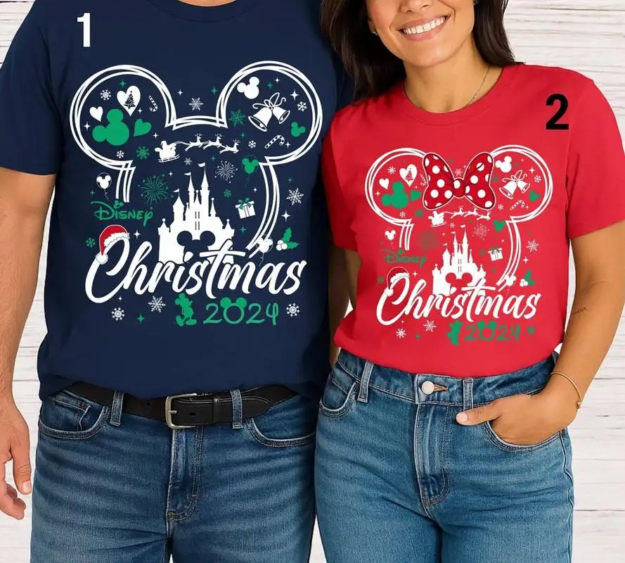 Disneyland Mickey Minnie Christmas Shirt Custom Disneyland Family Trip Christmas Shirt Mickey's Very Merry Christmas Party Tee Xmas Trip 22