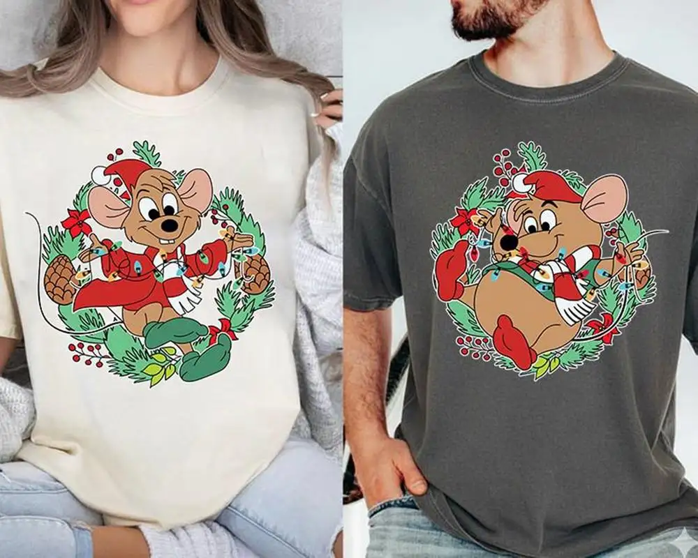 Gus Gus And Jaq Christmas Couple Shirts Disneyland Jaq Gus Christmas Tee Disneyland Very Merry Christmas Party Tee Family Matching Xmas Tee
