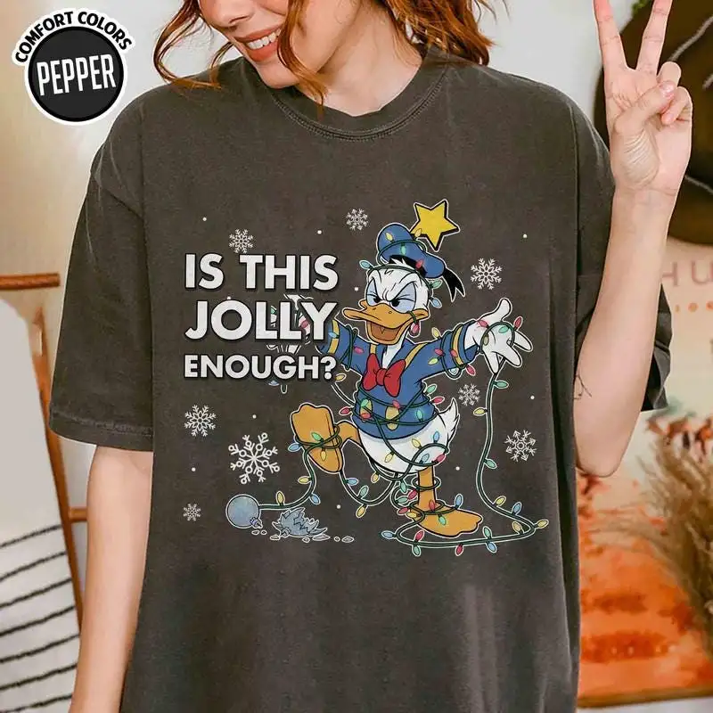 Disneyland Donald Duck Christmas Shirt Is This Jolly Enough Shirt Mickey's Very Merry Xmas Party 2025 Tee Disneyland Family Trip Xmas Shirt