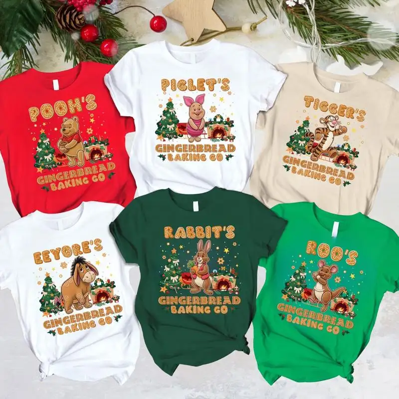 Customize Disneyland All Characters Gingerbread Baking Co Christmas Shirt Winnie The Pooh Christmas Shirt Xmas Family Matching Shirts 01