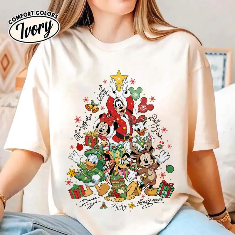 Mickey and Friends Signatures Christmas Shirt, Disneyland Christmas Magical Shirt, Family Matching Christmas Shirt, Disneyword Trip 2026 01