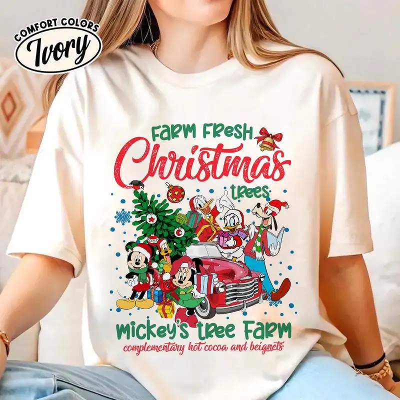Disneyland Farm Fresh Christmas Trees Shirt Mickey's Tree Farm Shirt Mickey's Very Merry Christmas Party Disneyland Family Xmas Tee 00