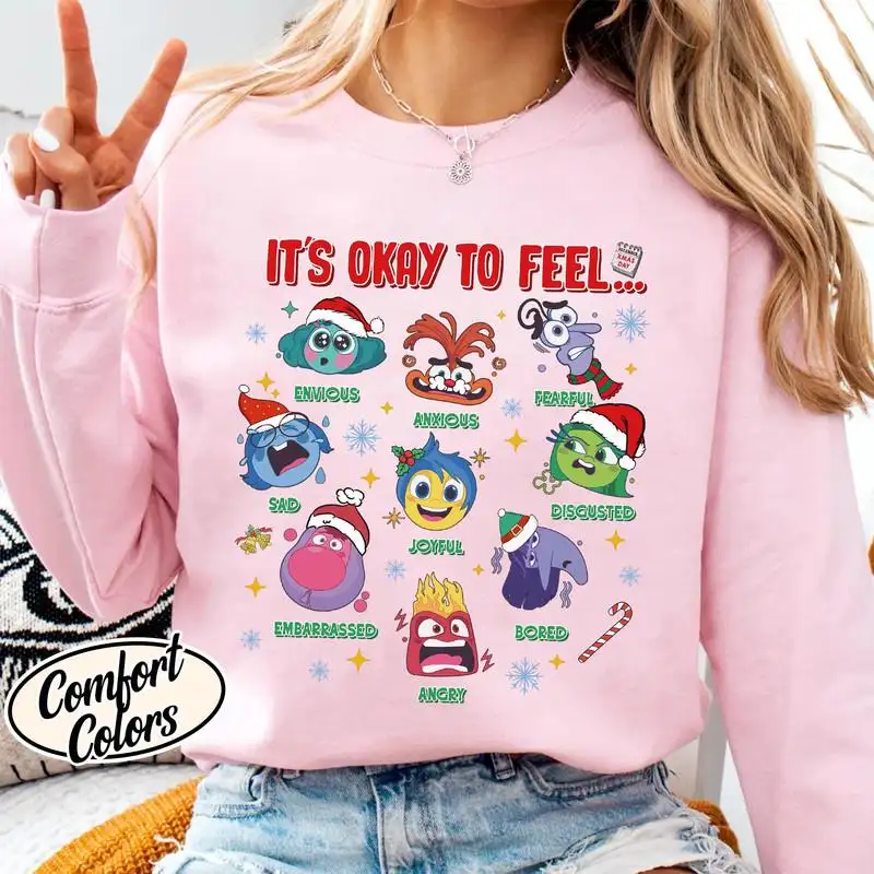 Disneyland Inside Out Christmas Shirt, Mental Health Shirt, Emotions Inside Out Shirt, Its Okay To Feel All The Feels Shirt, Christmas Shirt