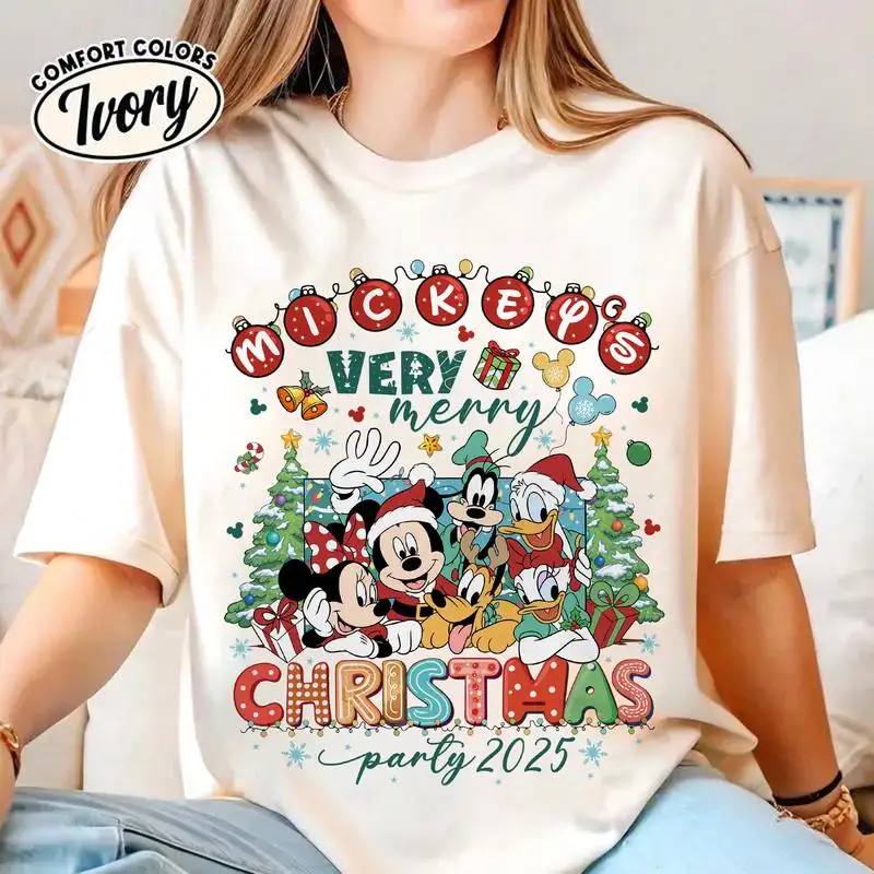 Mickey's Very Merry Christmas Party 2025 Shirts, Disneyland Xmas Family Group Shirt 05, Wdw Mickey And Friends Christmas Matching Tshirt
