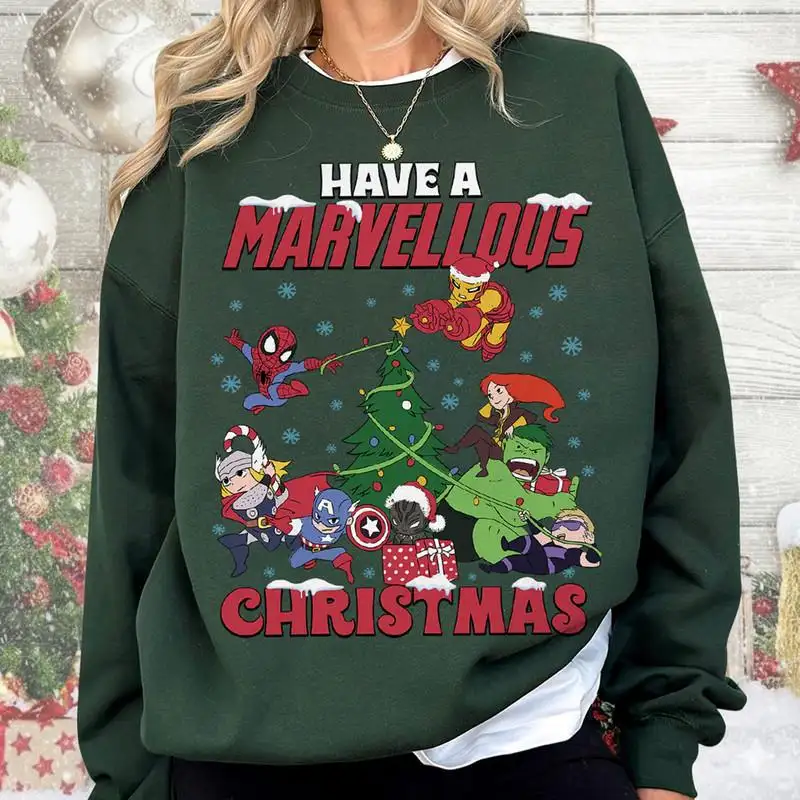 Disneyland Avengers Superhero Christmas Shirt Avengers Team Ugly Christmas Shirt Have A Marvelous Christmas Shirt Hulk Xmas Shirt Xmas Party