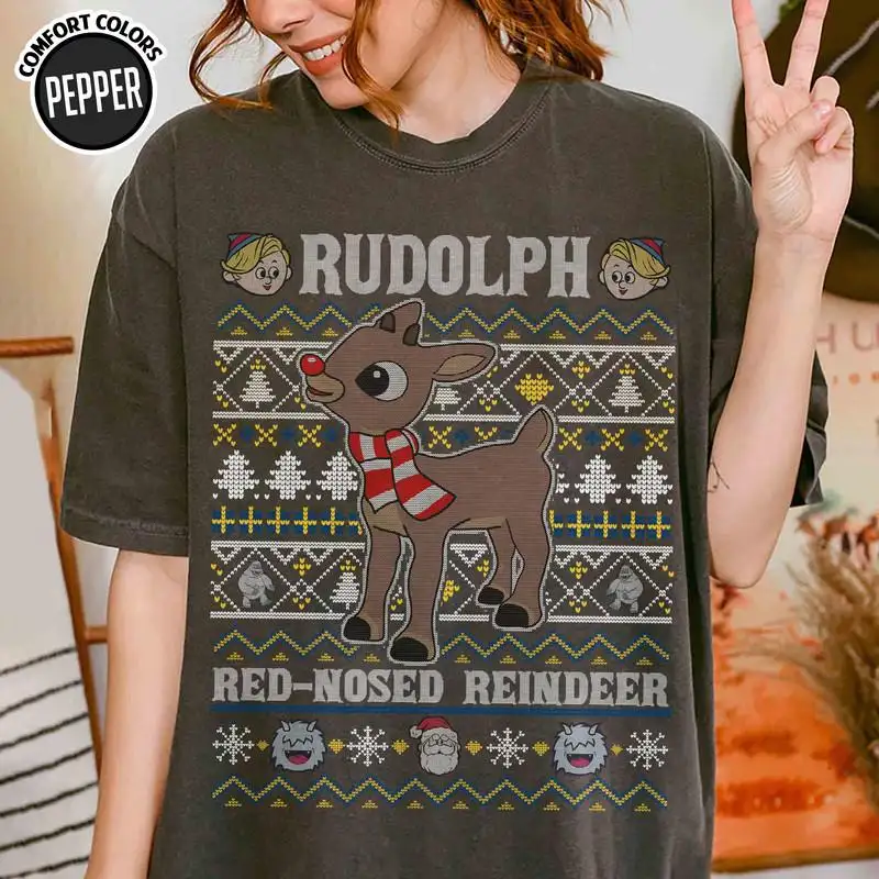 Rudolph The Red Nosed Reindeer Christmas Shirt Rudolph Christmas Shirt Christmas Movie Shirt Christmas Holiday Tee Group Xmas Matching Tee