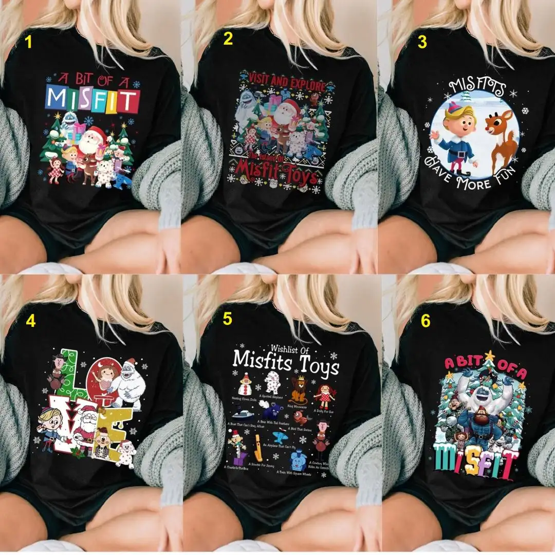 Misfit Toys Christmas Shirt, Christmas Group Matching Shirt 02, Rudolph The Red Nosed Reindeer Ugly Christmas Shirt, A Bit Of A Misfit Tee