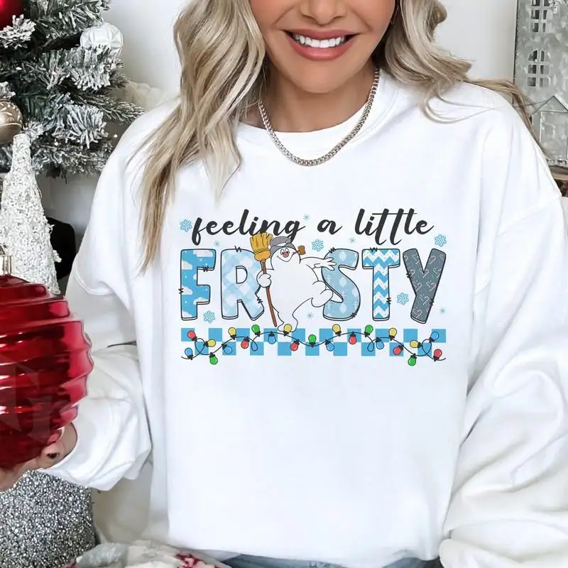 Feeling A Little Frosty Comfort Colors Shirt, Christmas Trip Shirt, Xmas Party Shirt, Christmas Snowman Shirt, Winter Holiday TShirt 01