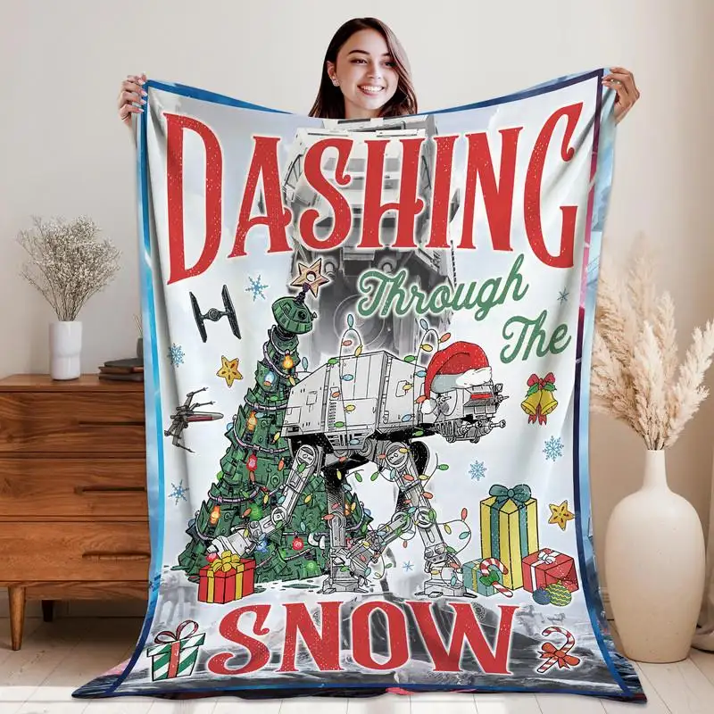 Starwars Darth Vader Dashing Through The Snow Christmas Blanket Disneyland Starwars Christmas Blanket Holiday Christmas Fleece Blanket 10