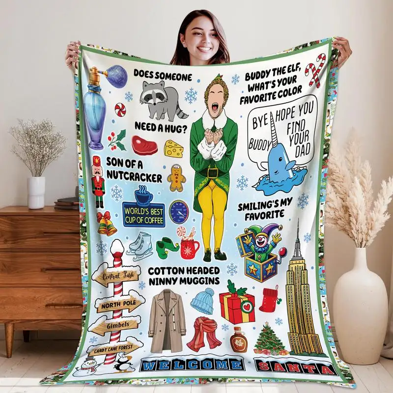 Buddy Elf Christmas Blanket Elf Quotes Blanket Buddy The Elf Xmas Blanket Christmas Holiday Fleece Blanket Christmas Decor Xmas Gift 09