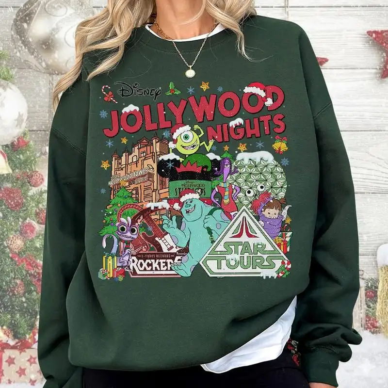 Disneyland Hollywood Studios Christmas Shirt Monster Inc Christmas Tee Jollywood Nights Shirt Disneyland Matching Christmas 2025 Shirts 08