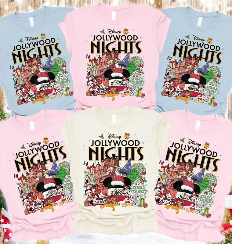 Disneyworld Jollywood Nights Christmas Shirt Hollywood Studios Christmas Shirt Mickey And Friends Shirt Disneyland Christmas 2025 Shirts 04