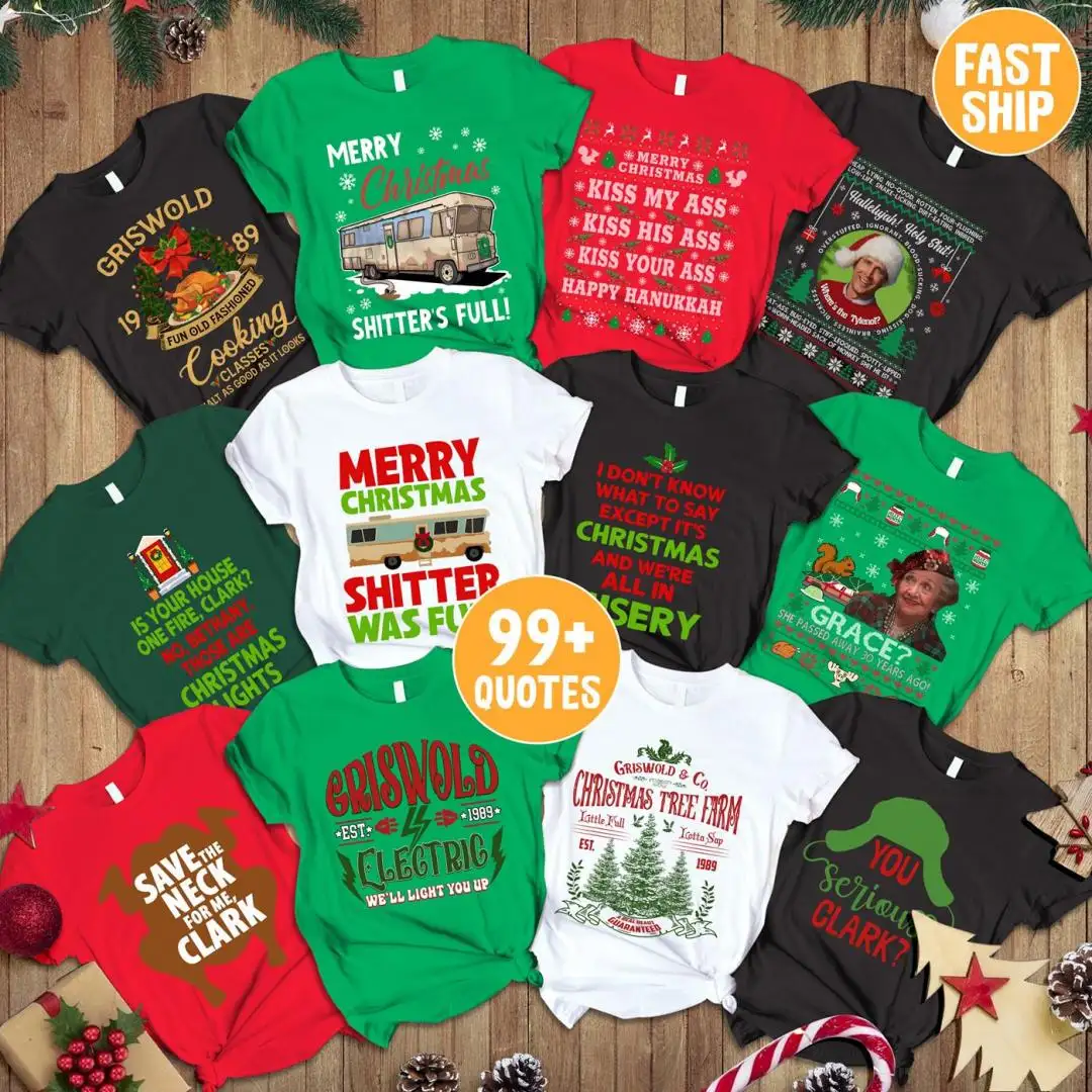 Family Quotes National Lampoon's Christmas Vacation Shirts, Griswold Family Christmas Tees, Funny Holiday Movie Quotes Matching Shirts