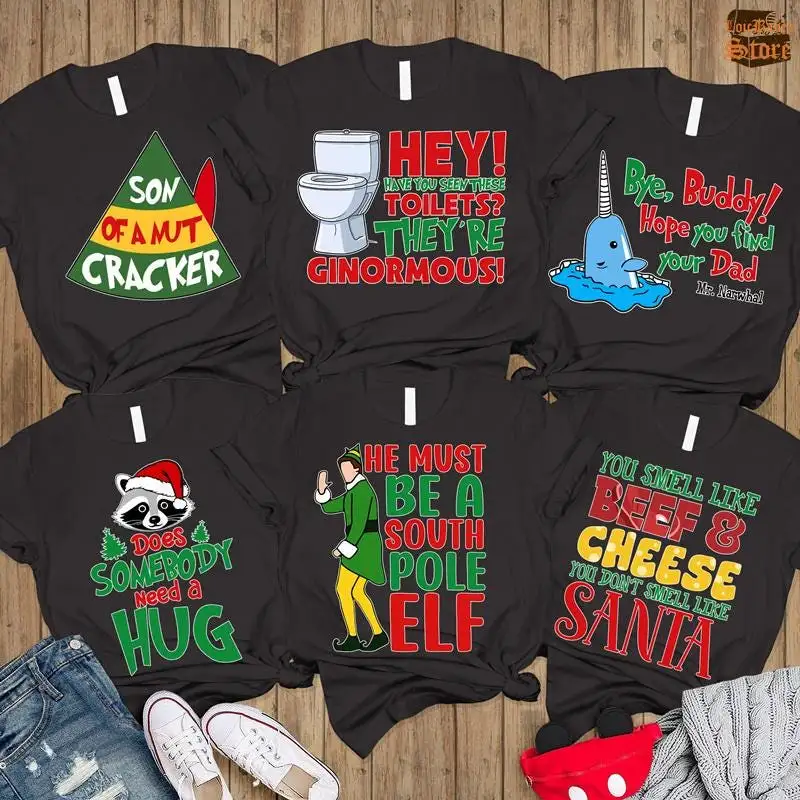 Comfort Colors Elf Movie Quotes Christmas Shirt, Buddy The Elf Shirt, Couple Christmas Shirt, Does Somebody Need A Hug, Christmas Matching