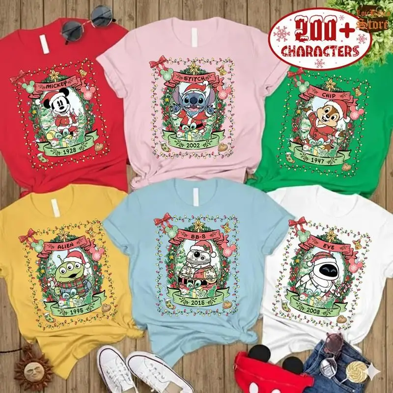 Comfort Colors Disneyland Christmas All Characters Shirt, Christmas Lights Shirt, Disneyland Very Merry Xmas Shirt, Family Christmas Shirt