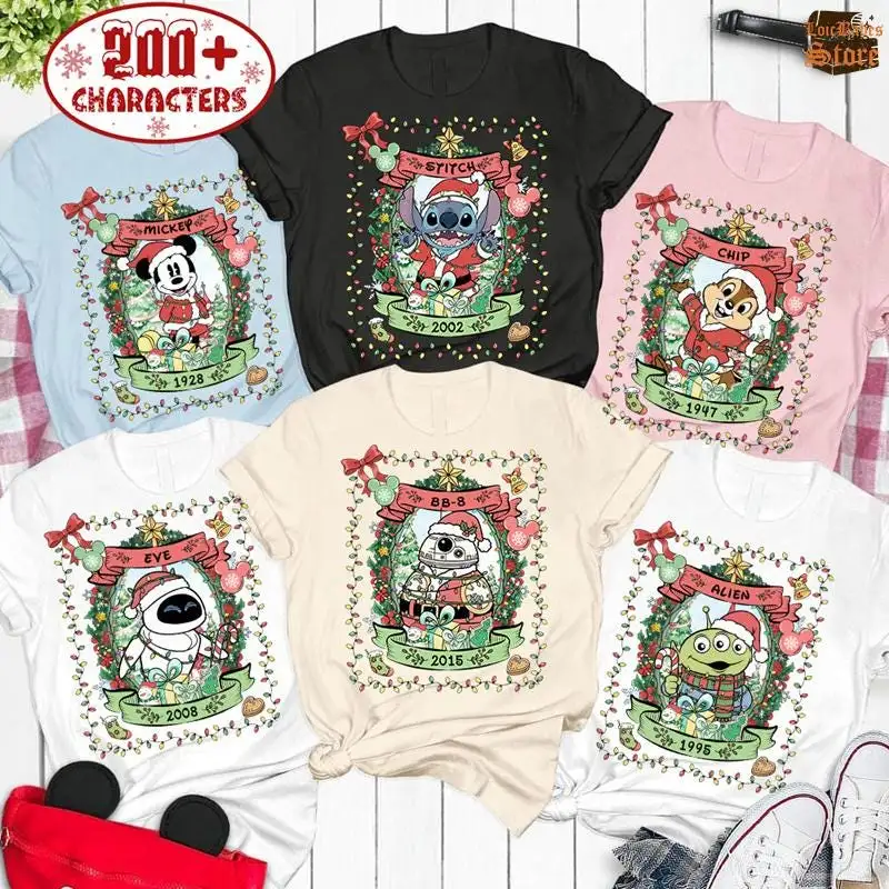 Comfort Colors Disneyland Christmas All Characters Shirt, Family Christmas Shirt, Disneyland Very Merry Xmas Shirt, Christmas Lights Shirt
