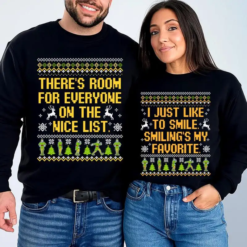 Elf Movie Quote Ugly Christmas Sweater, Elf Movie Christmas Sweatshirt, Family Christmas Quotes Shirts, Christmas Family Matching Tees