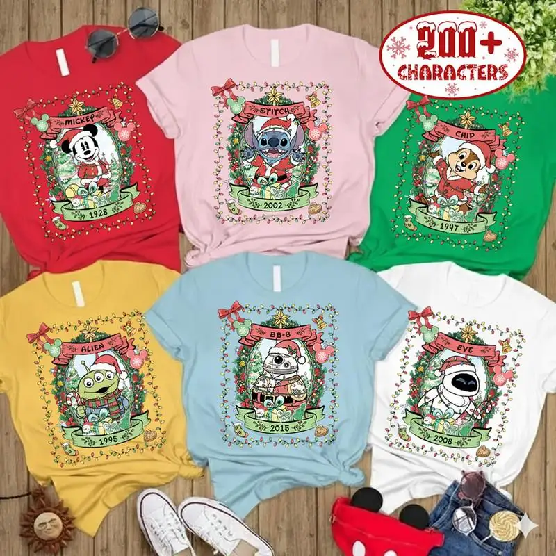 Disneyland Christmas All Characters Shirt, Family Christmas Vacation, Disneyland Very Merry Xmas Shirt, Disneyworld Christmas Lights Shirt