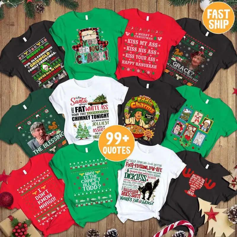 Matching Griswold Family Christmas Tees, Family Matching Tees, Funny Holiday Movie Quote, Quotes National Lampoon's Christmas Vacation Shirt