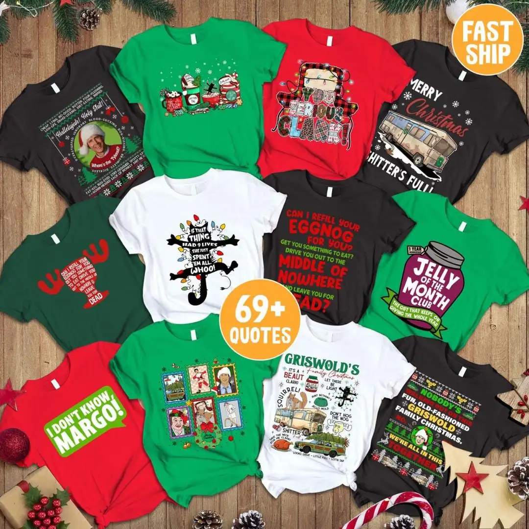 99+ Funny Holiday Movie Quotes Matching Shirts, Griswold Family Christmas Tees, Christmas Gift, Quotes National Lampoon's Christmas Vacation