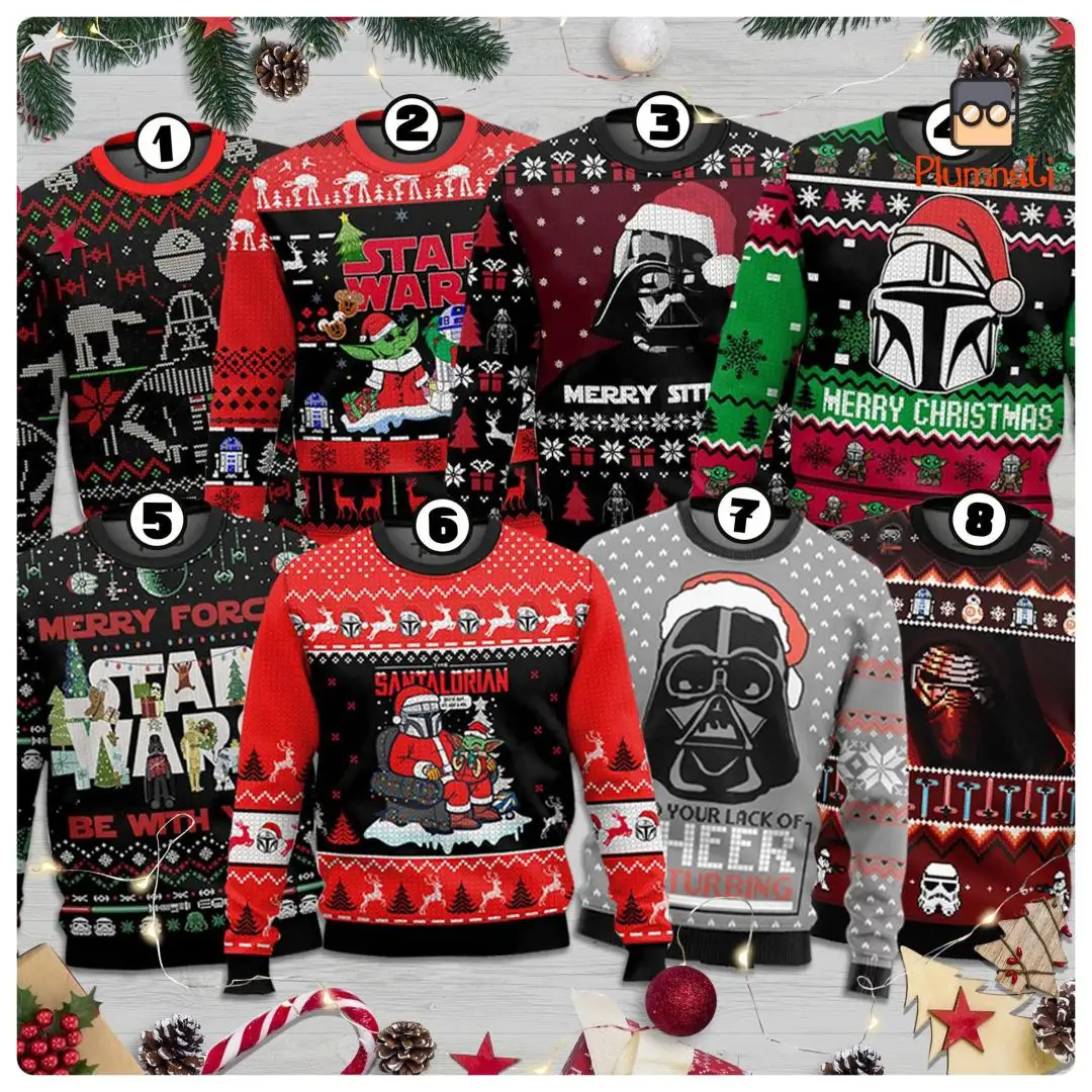 Starwars Christmas Ugly Sweater, Family Christmas, Darth Vader Mandalorian Christmas Shirt, Galaxy's Edge Shirt, Starwars Christmas Sweater