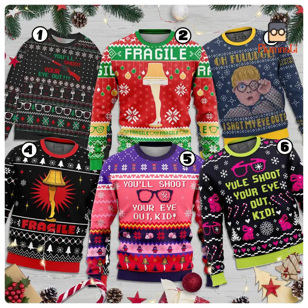 Christmas Story Ugly Christmas Sweater, Christmas Movie Sweatshirt, Ralphie Christmas Story Christmas Sweater, Leg Lamp Christmas Sweatshirt