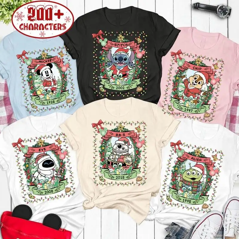 Personalized Disneyland Christmas All Characters Shirt Mickey's Very Merry Christmas Shirt Family Matching Xmas Shirt Disneyword Group Tee