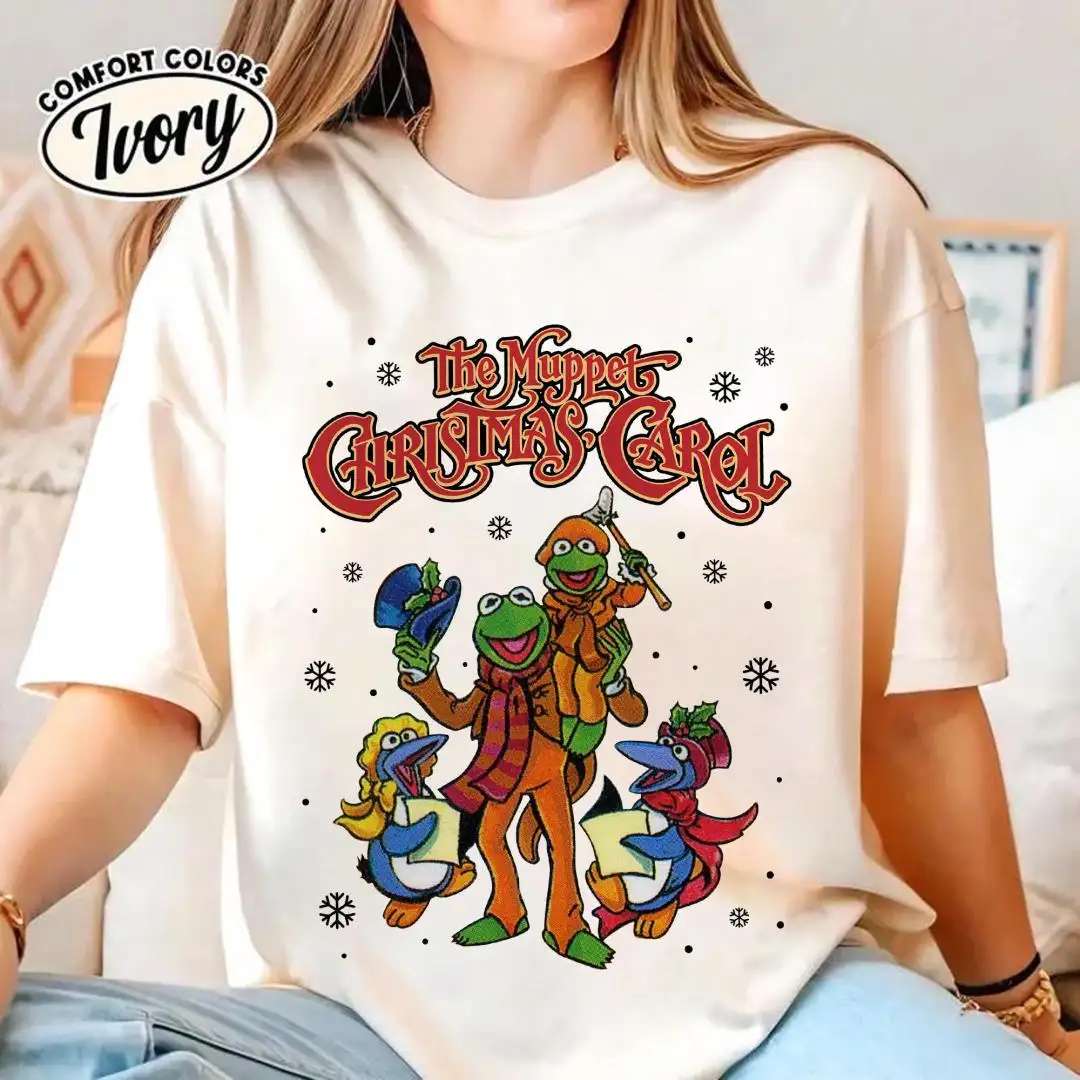 Retro 90s The Muppet Christmas Carol Characters Group Shirt Kermit the Frog Gonzo Miss Piggy Xmas Shirt Disneyland Xmas Matching Family Tee