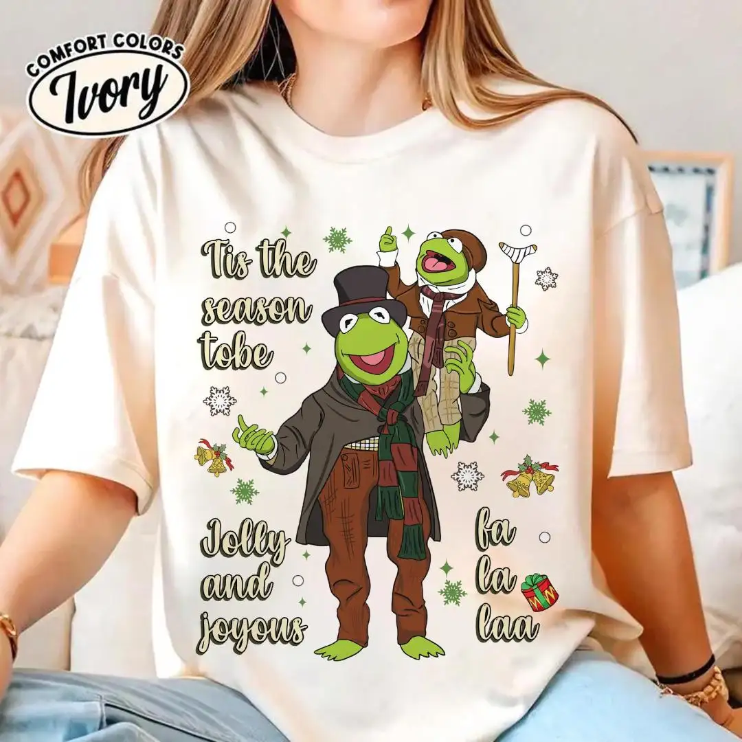 The Muppet Christmas Carol Shirt Kermit The Frog And Tiny Tim Tis The Season To Be Jolly And Joyous Shirt Disneyland Very Merry Xmas Gift