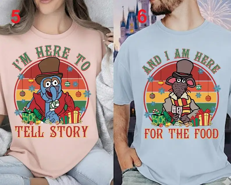The Muppets Christmas Carol Christmas Shirt Gonzo Rizzo Xmas Shirt I Am Here To Tell The Story I Am Here For The Food Disneyland Couple Xmas