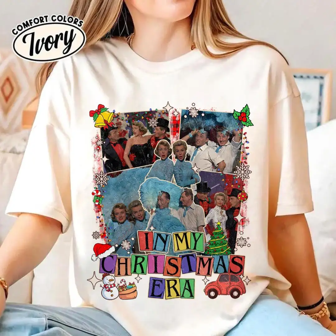 Comfort Colors White Christmas In My Christmas Eras Shirt Wallace And Davis Tshirt Christmas White Movie 1954 Tee Christmas Matching Tee