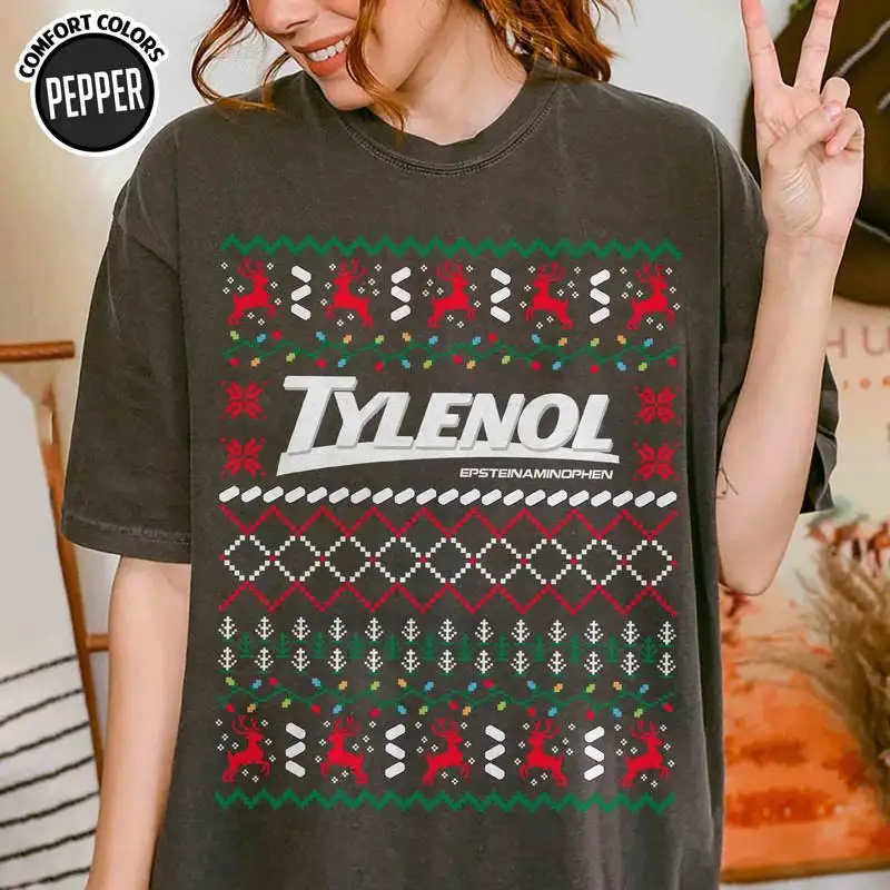 Comfort Colors Tylenol Medicine Christmas Shirt, Tylenol Does Not Cause Autism 02, Tylenol Christmas Shirt, Tylenol Epsteinaminophen Shirt