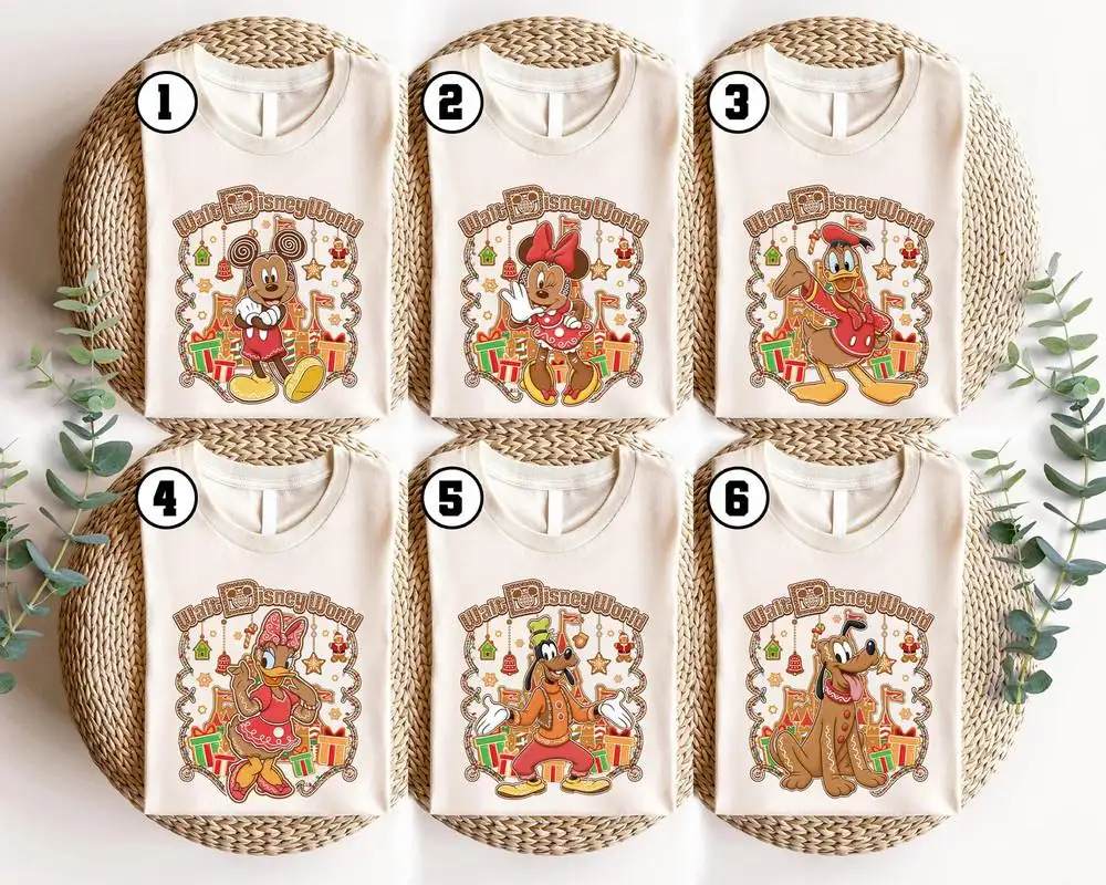 Comfort Colors Mickey And Friends Gingerbread Walt Disneyworld Christmas Shirt, Xmas 2025 Family Trip, Mickey's Very Merry Christmas Party