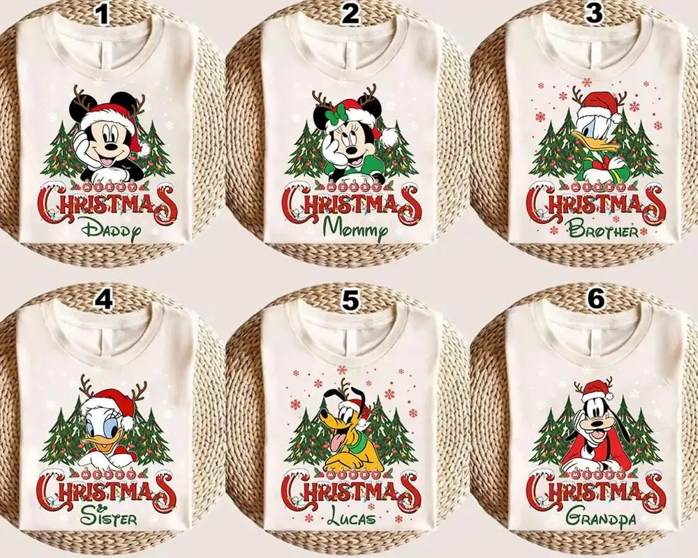 Personalized Disneyland Mickey and Friends Christmas Shirt, Custom Disneyland Characters Christmas Sweater, Mickey’s Very Merry 2025 Party