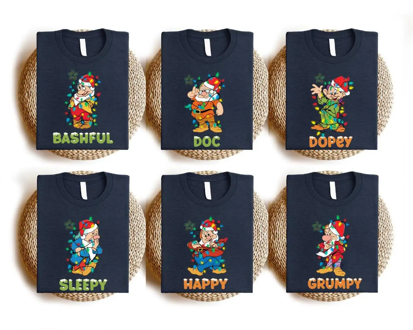 Disney Christmas Sweatshirt, Snow White And Dwarfs Xmas Party Sweater, Disney Xmas Trip Shirt, Bashful Doc Dopey Sleepy Happy Grumpy Shirt