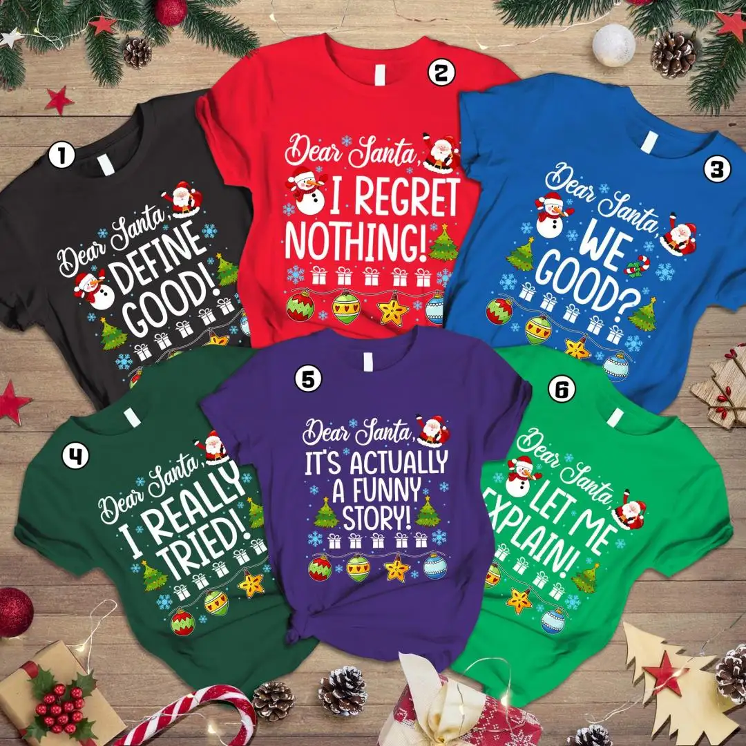 Christmas Family Matching Custom Shirts, Christmas Quotes Shirts, Matching Christmas Family Group TShirt, Dear Santa Christmas Family Shirt