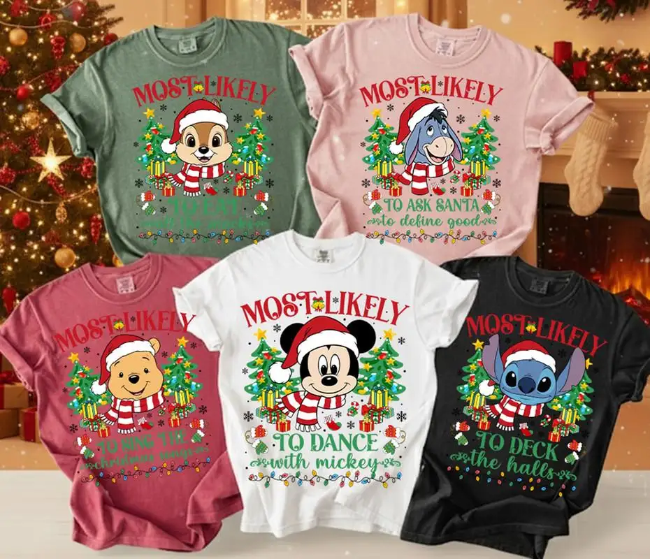 Personalized All Characters Most Likely To Disneyland Christmas Shirt Family Matching Tees Disneyland Trip Tee Disneyland Xmas Party 2025 00