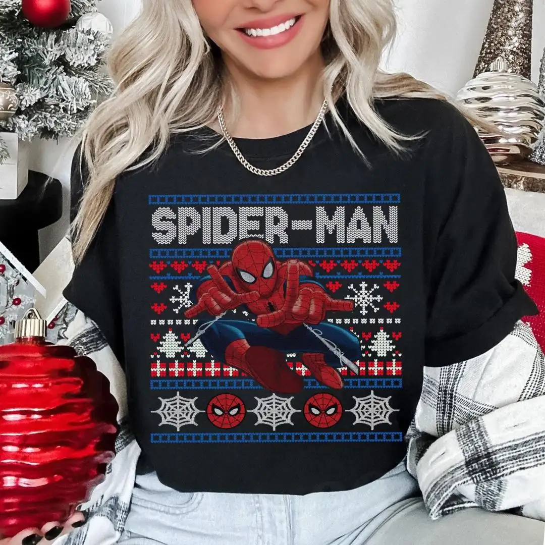 Spider Man Ugly Sweater, Avengers Superhero Christmas Sweater, Avengers Family Christmas Sweatshirt, SpiderMan Ugly Christmas Shirt