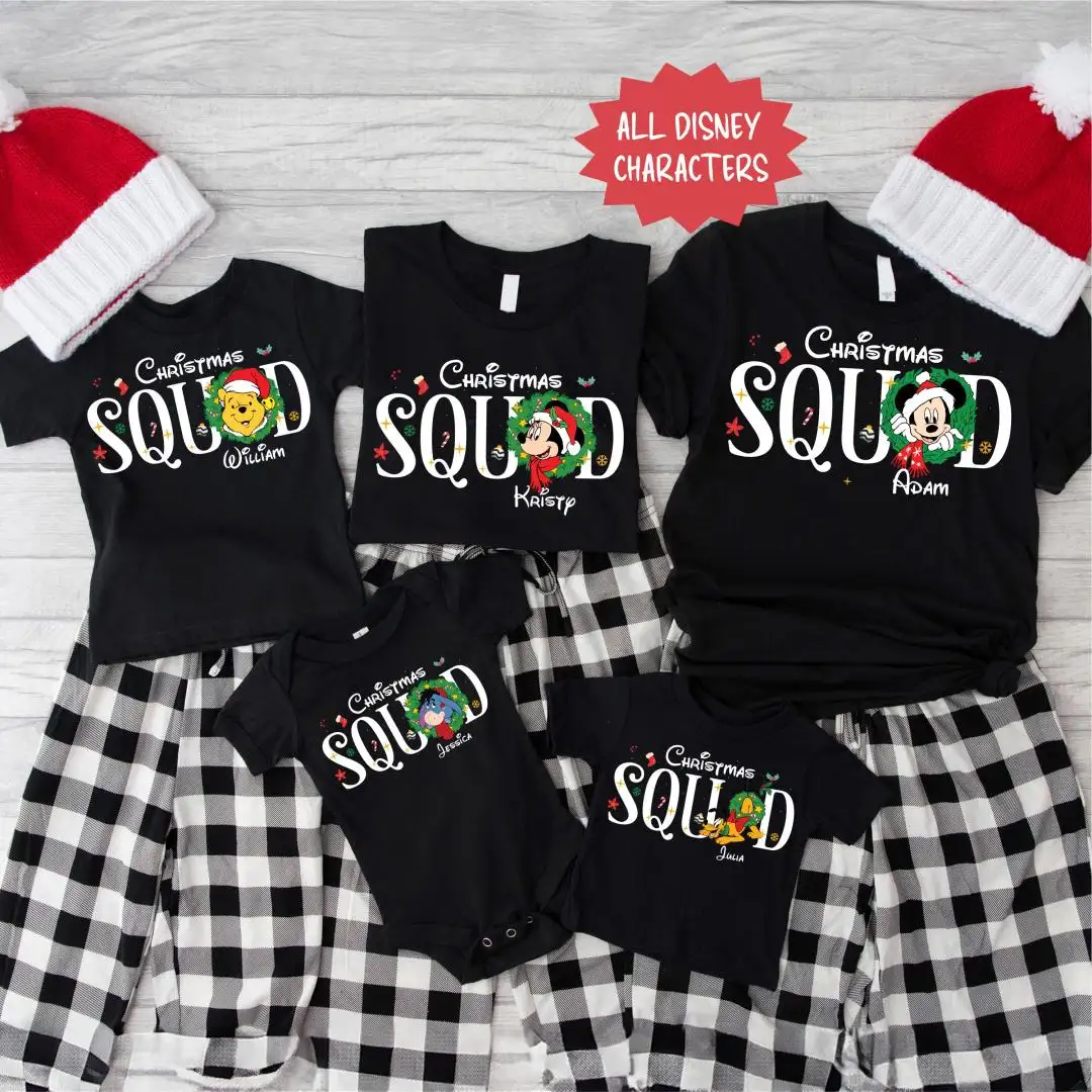 Disney Family Christmas Squad Shirts, Mickey Very Merry Christmas Party, Custom Disney Characters Christmas tee, 2025 Christmas Squad shirts