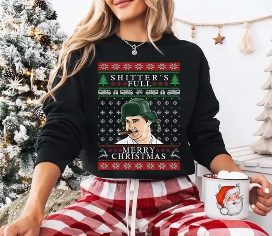 Cousin Eddie Shitter Full Ugly Christmas Sweater, Christmas Movie Shirt, National Lampoon's Christmas Vacation Sweatshirt, Christmas Gifts