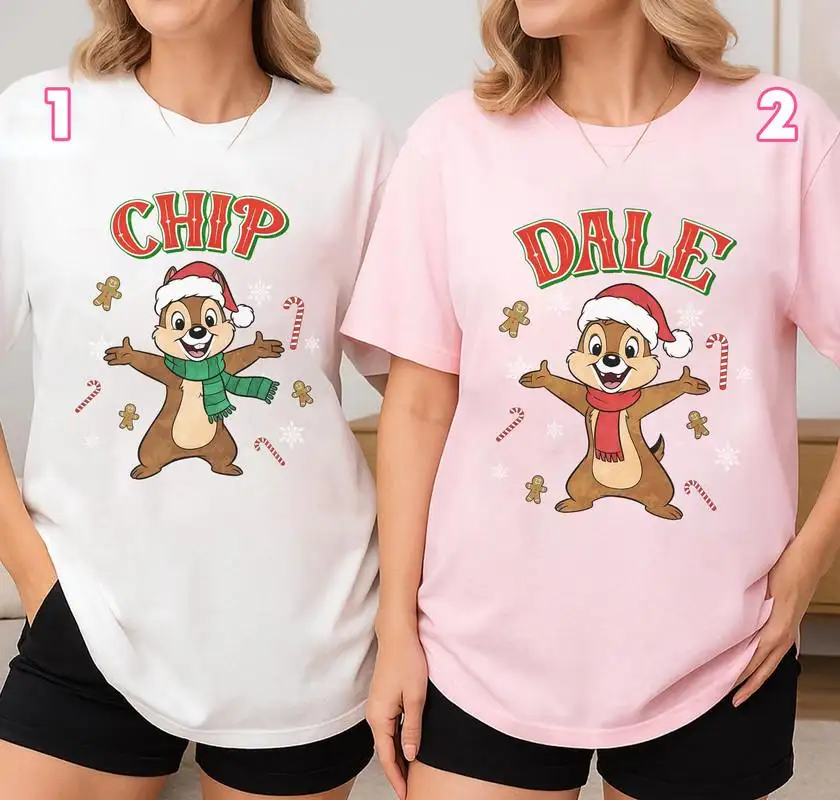 Chip And Dale Christmas TShirt, Disneyland Family Christmas Shirts 02, Disneyland Couple Xmas Shirt, Disneyland Xmas Besties Trip Shirts